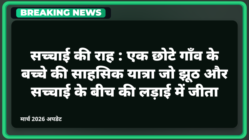 सच्चाई की राह: एक छोटे गाँव के बच्चे की साहसिक यात्रा जो झूठ और सच्चाई के बीच की लड़ाई में जीता